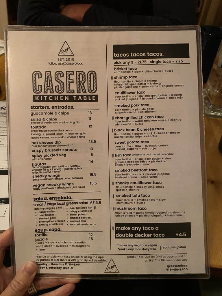 casero-owen-sound-menu